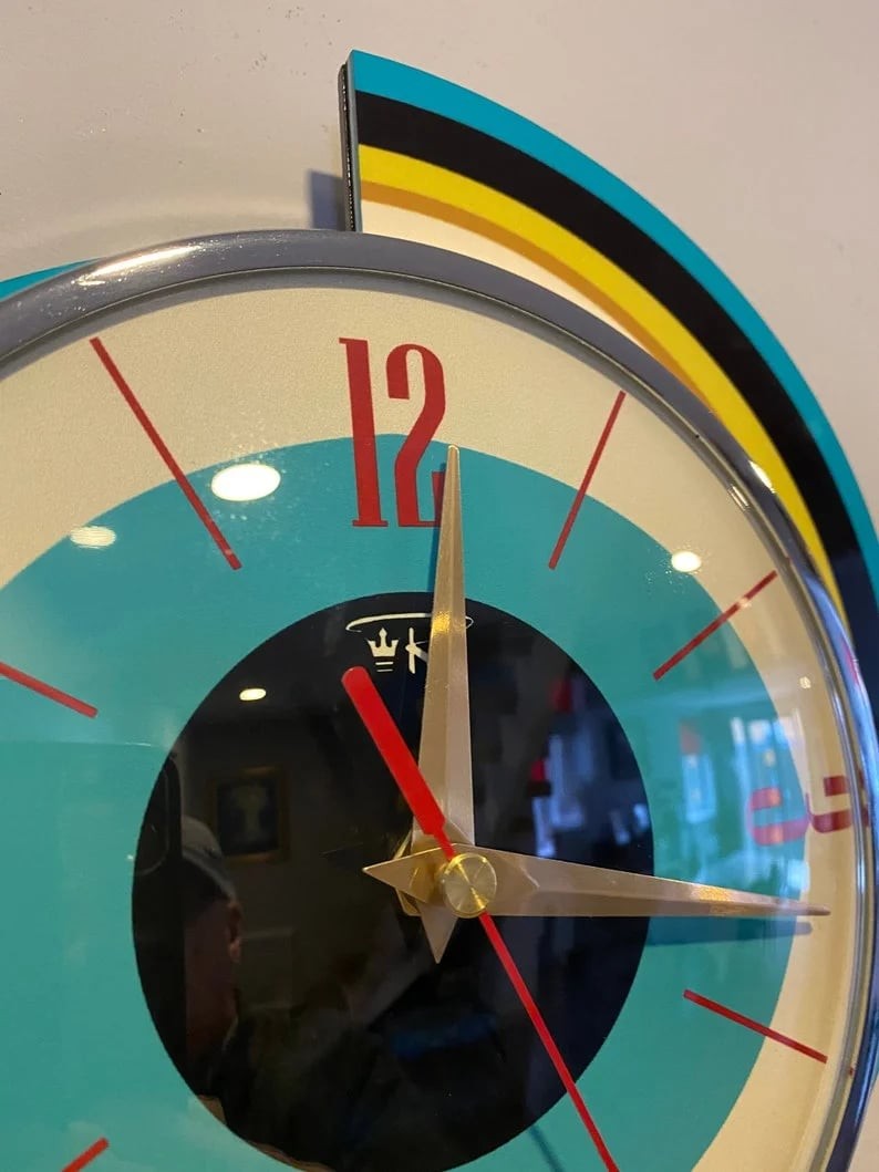 Handmade mid-century silent wall clock - product photo 10