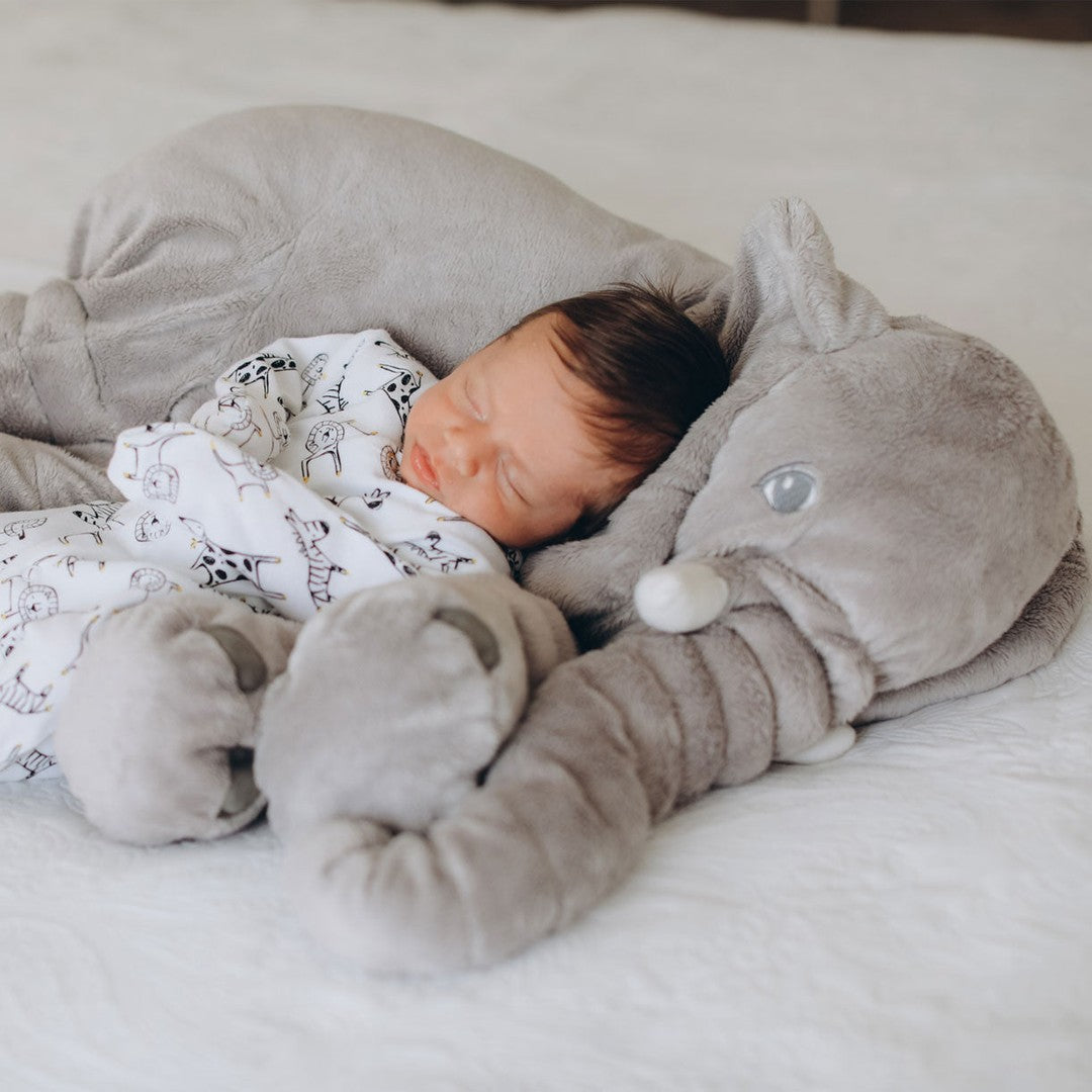 Plush elephant cushion for a nursery - product photo 3