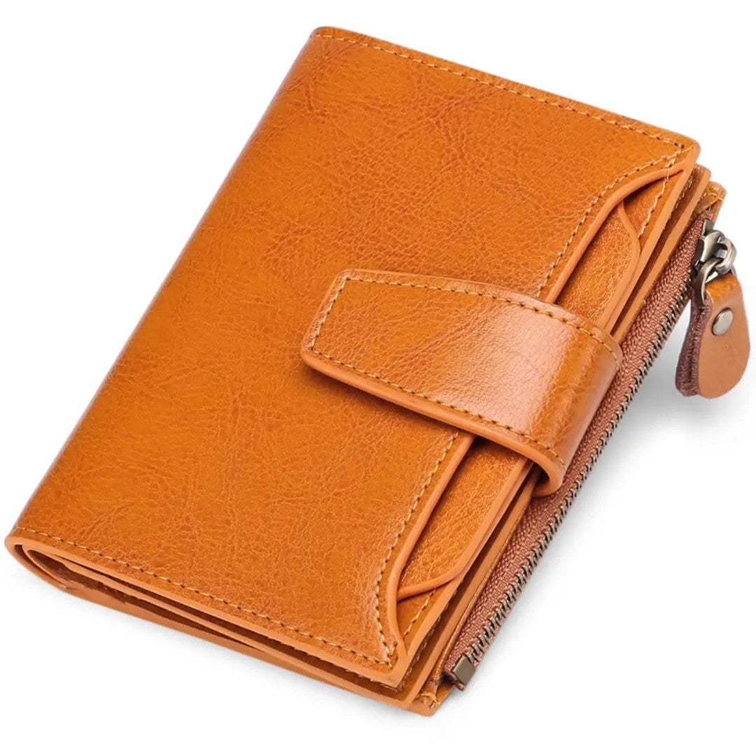 Compact leather RFID blocking wallet - product photo 23