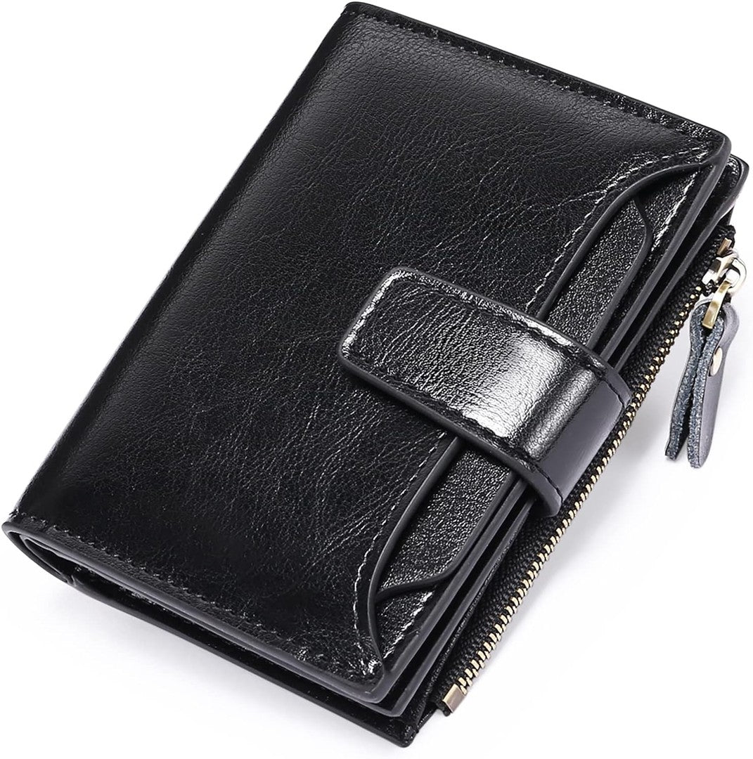 Compact leather RFID blocking wallet - product photo 5