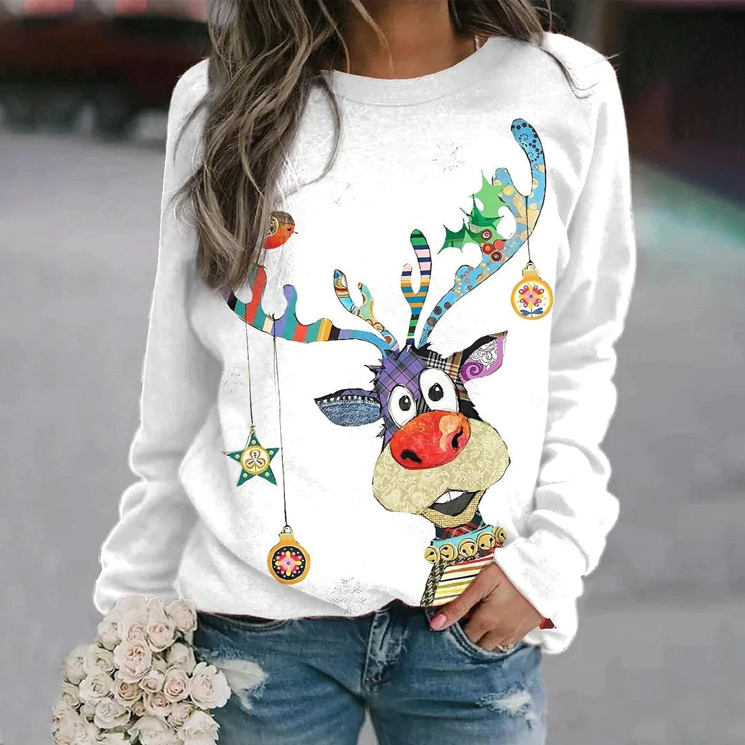 Woman wearing the Marlowe women's sweater, 7 view