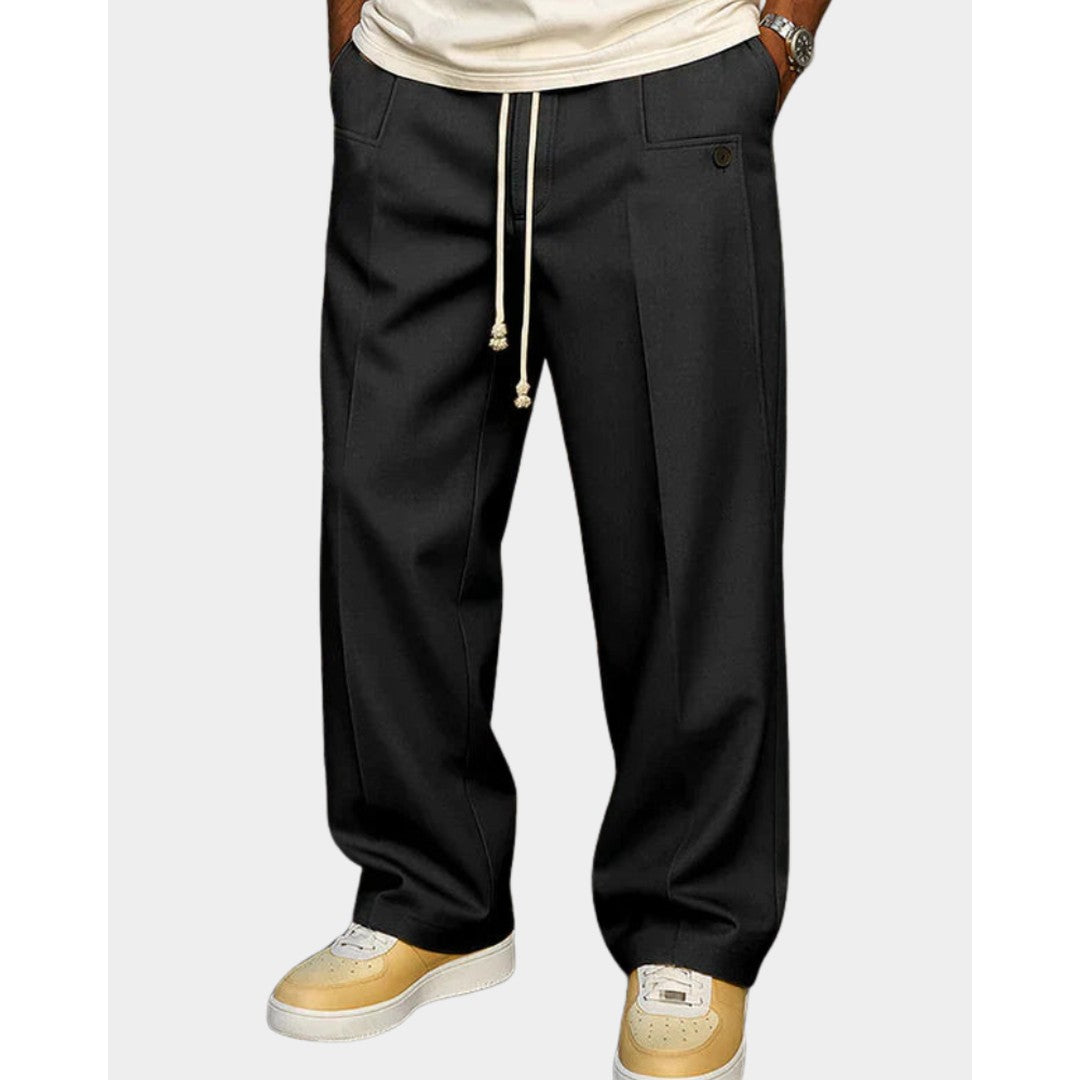 Man wearing the Mason men's elegant pants, front view