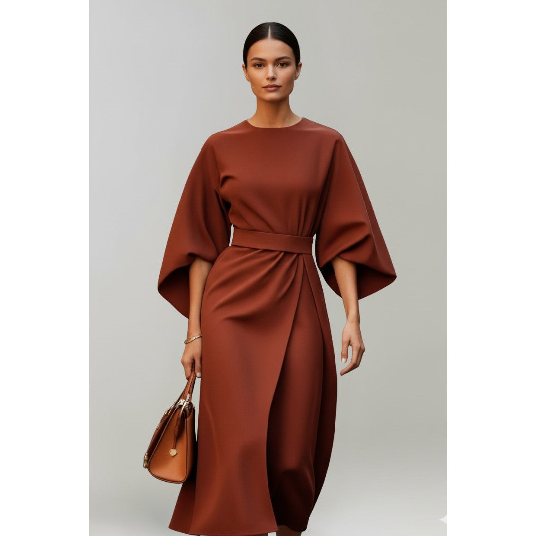 Woman wearing the Mathilda women's midi dress, 8 view