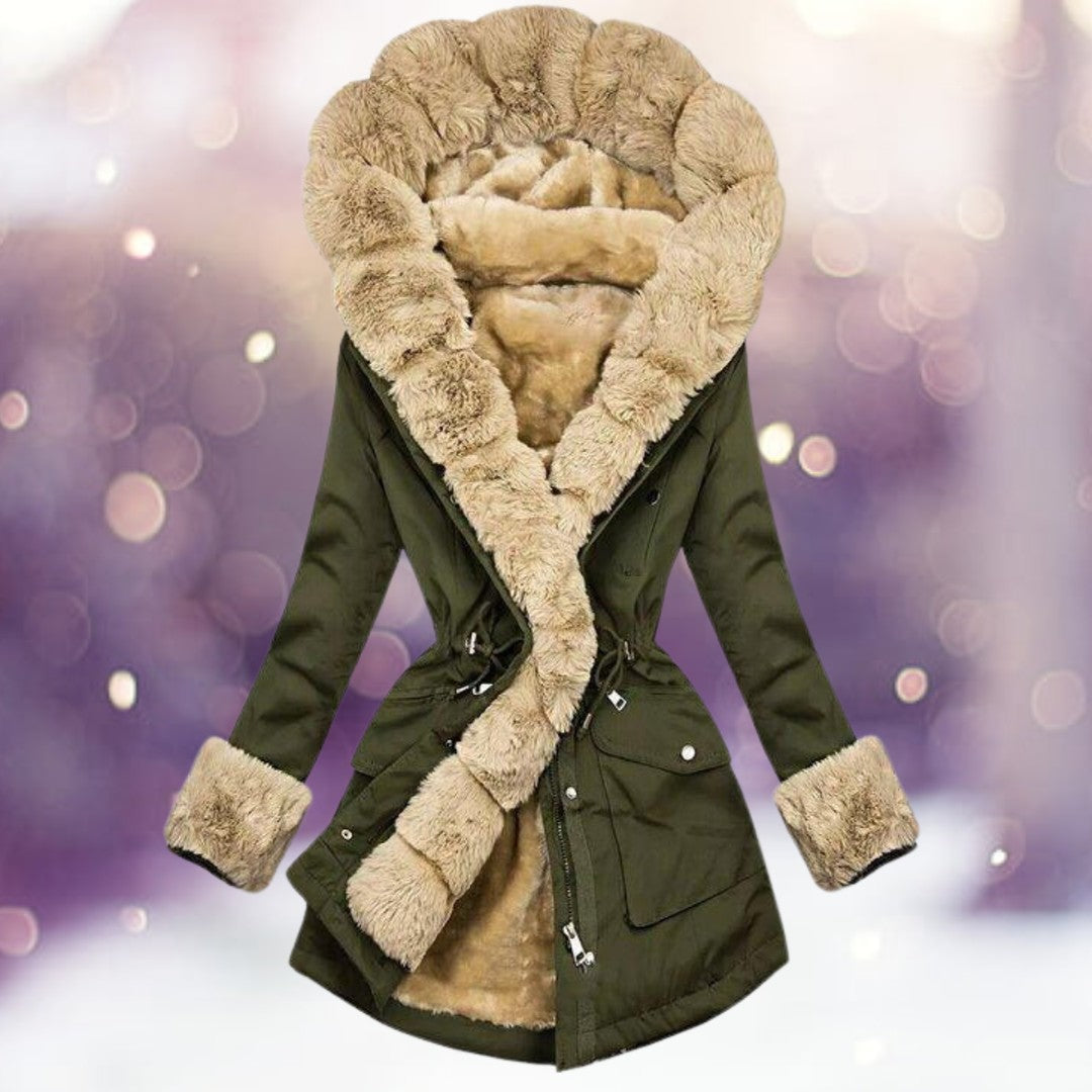 Woman wearing the Mathilde women's jacket, back view