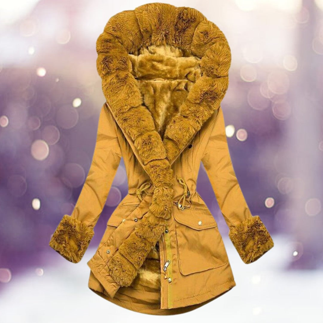 Woman wearing the Mathilde women's jacket, front view