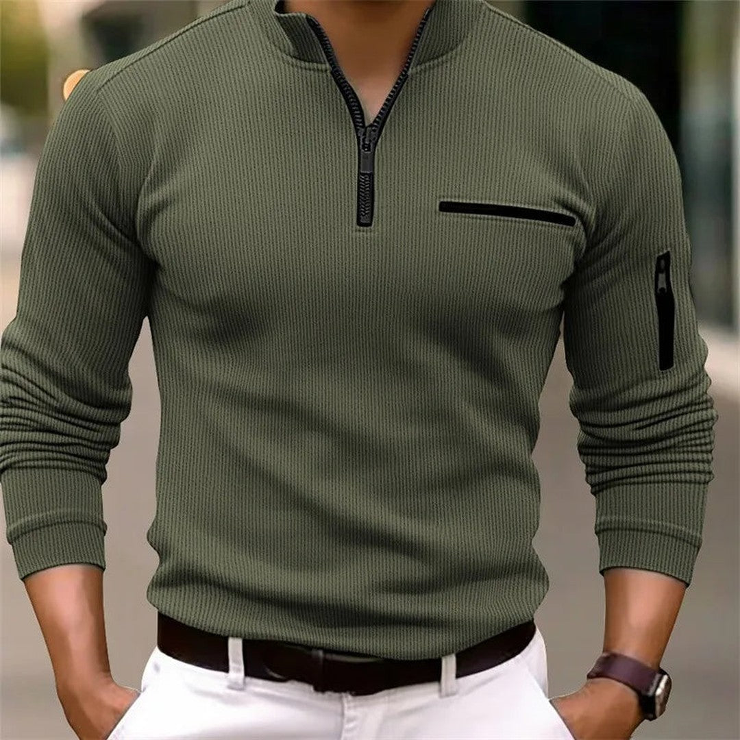 Man wearing the Matteo men's classic sweater, front view