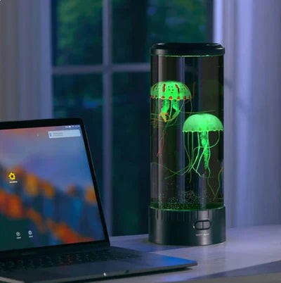 LED jellyfish mood lamp with floating silicone jellyfish - product photo 4