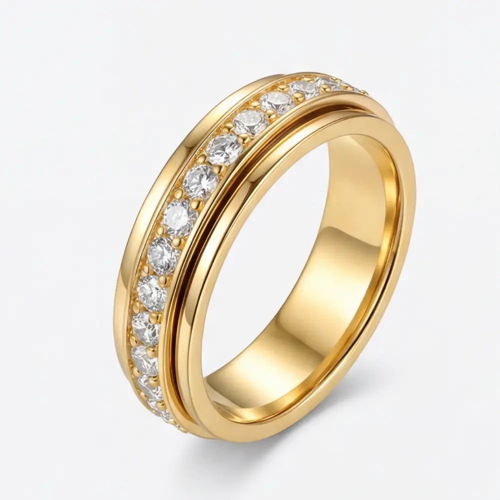 Titanium steel spinner ring with rotating zirconia band - product photo 8