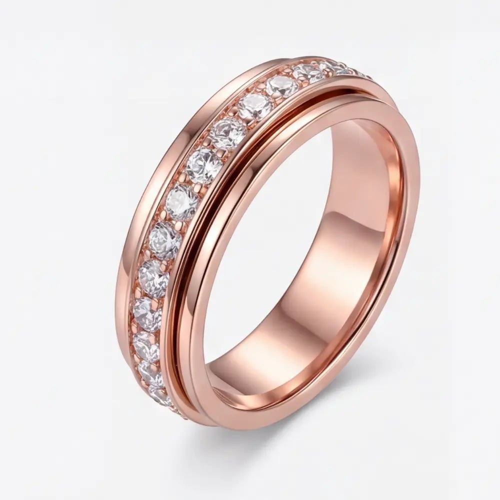Titanium steel spinner ring with rotating zirconia band - product photo 9