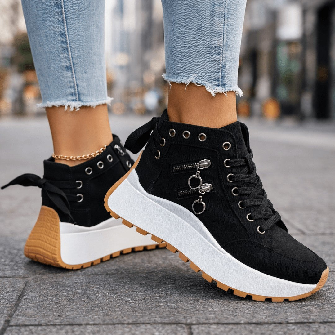 Woman wearing the Micaela women's lace shoes, 8 view