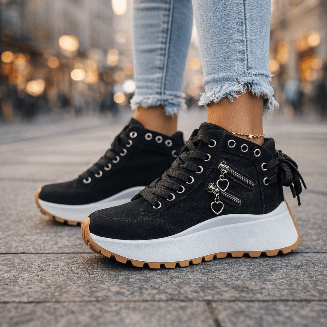 Woman wearing the Micaela women's lace shoes, 9 view