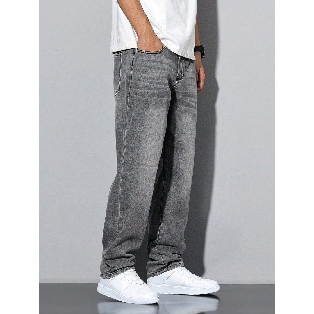 Man wearing the Miles men's casual denim jeans, 10 view