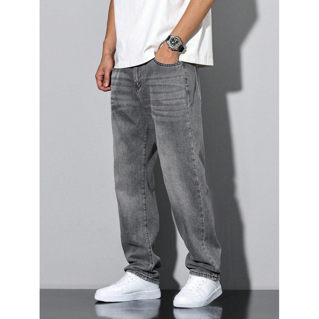 Man wearing the Miles men's casual denim jeans, 7 view