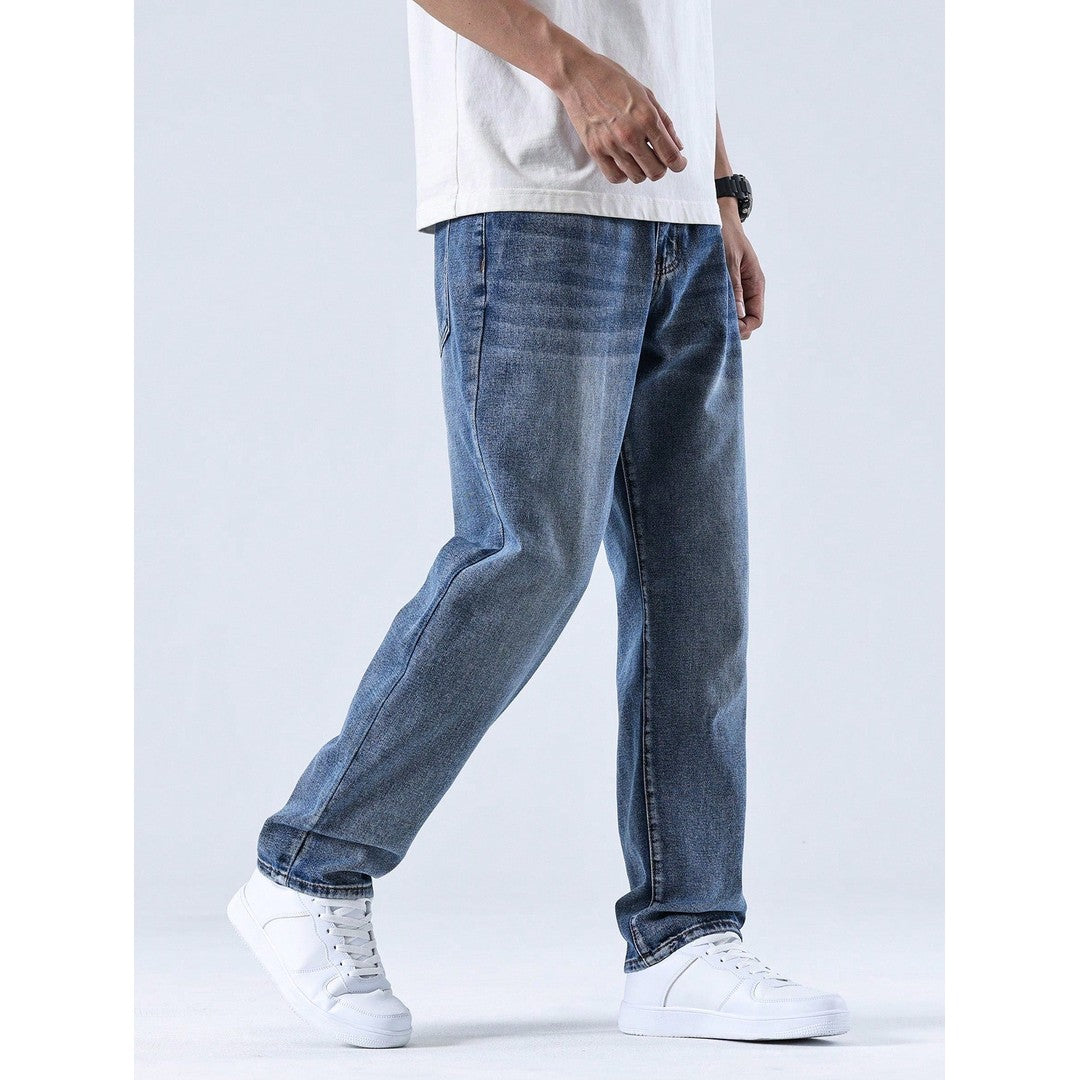 Man wearing the Miles men's casual denim jeans, front view
