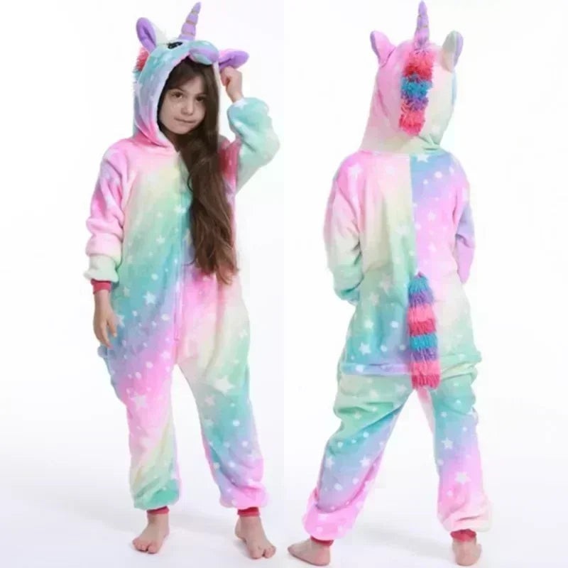 Hooded unicorn fleece onesie - product photo 1