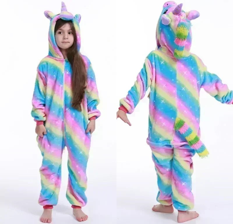 Hooded unicorn fleece onesie - product photo 2