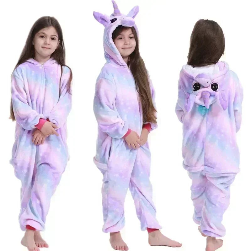 Hooded unicorn fleece onesie - product photo 3