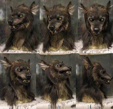 Silicone werewolf mask with faux fur - product photo 2