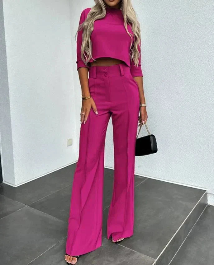 Sienna | Women's Crop Top And Wide Leg Co-Ord Set