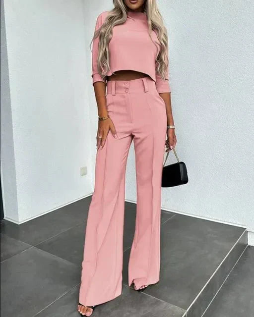 Sienna | Women's Crop Top And Wide Leg Co-Ord Set