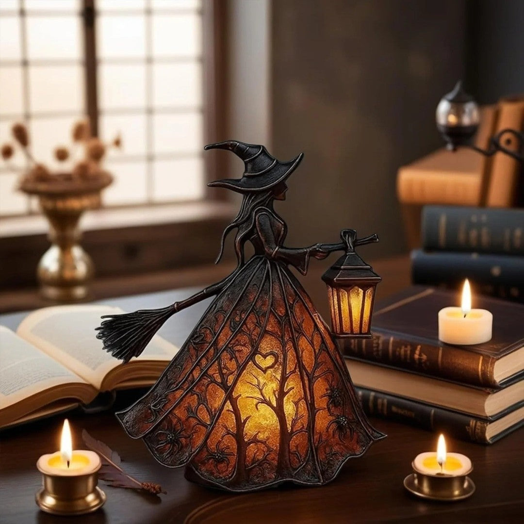 Resin witch lantern LED lamp - product photo 1