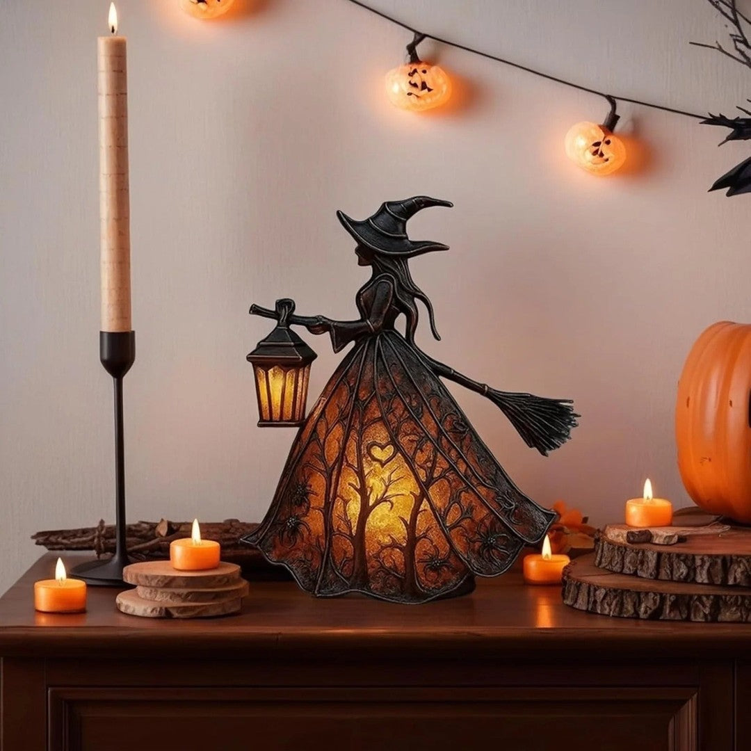 Resin witch lantern LED lamp - product photo 2