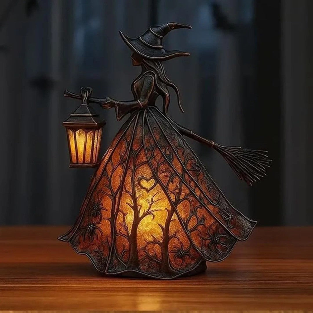 Resin witch lantern LED lamp - product photo 3