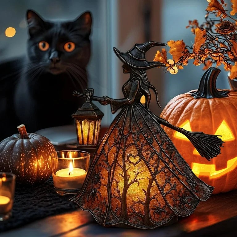 Resin witch lantern LED lamp - product photo 4