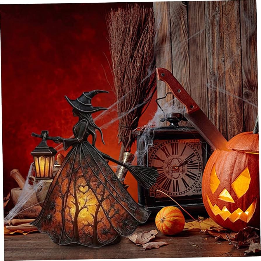 Resin witch lantern LED lamp - product photo 6