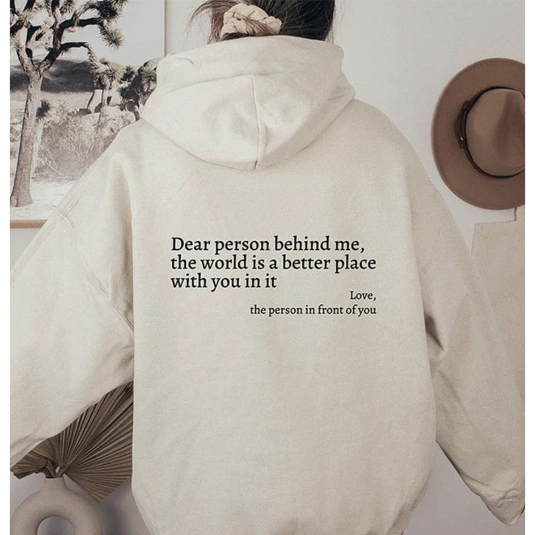 Woman wearing the Naomi women's hoodie, 14 view