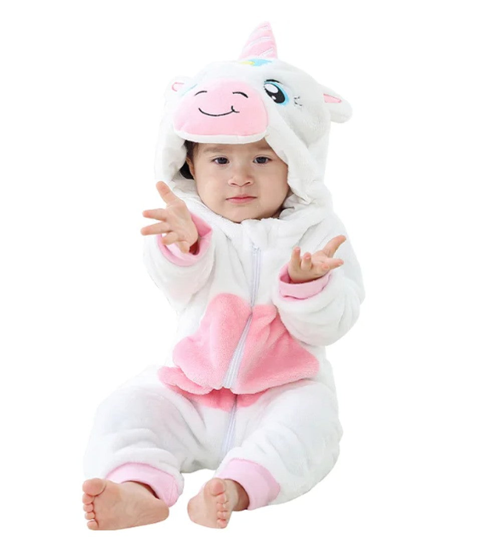 Hooded flannel baby romper - product photo 10