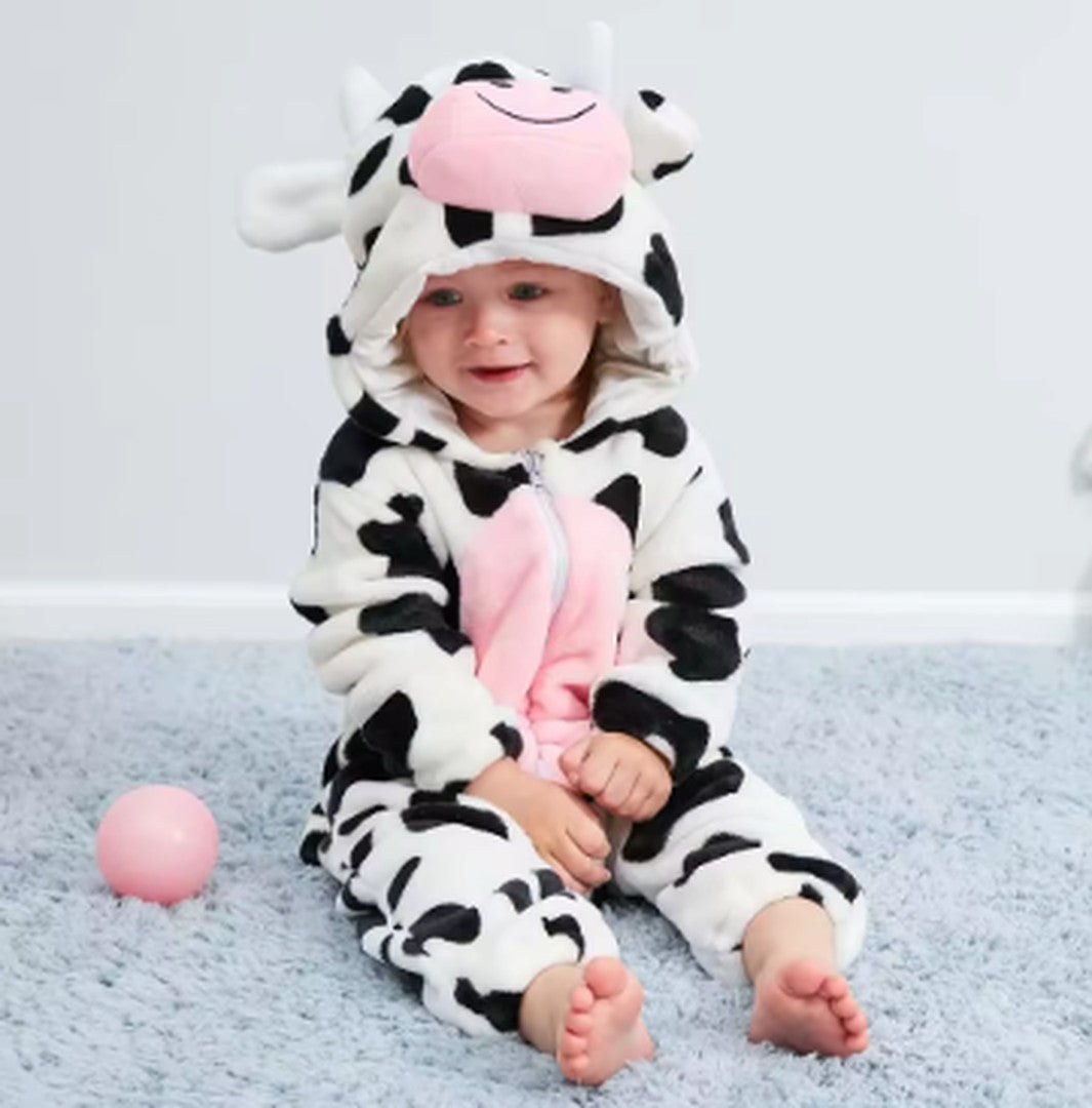 Hooded flannel baby romper - product photo 13