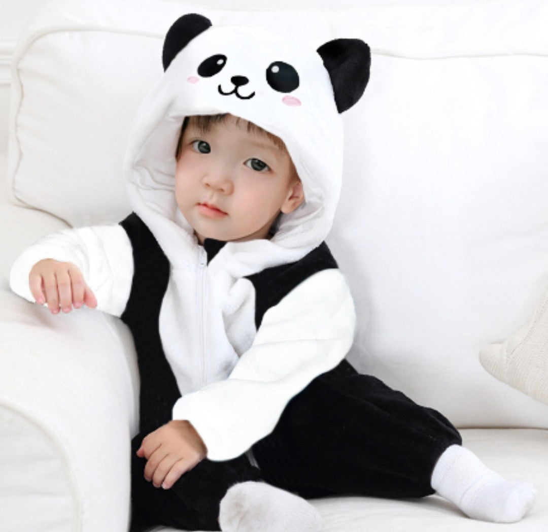 Hooded flannel baby romper - product photo 19