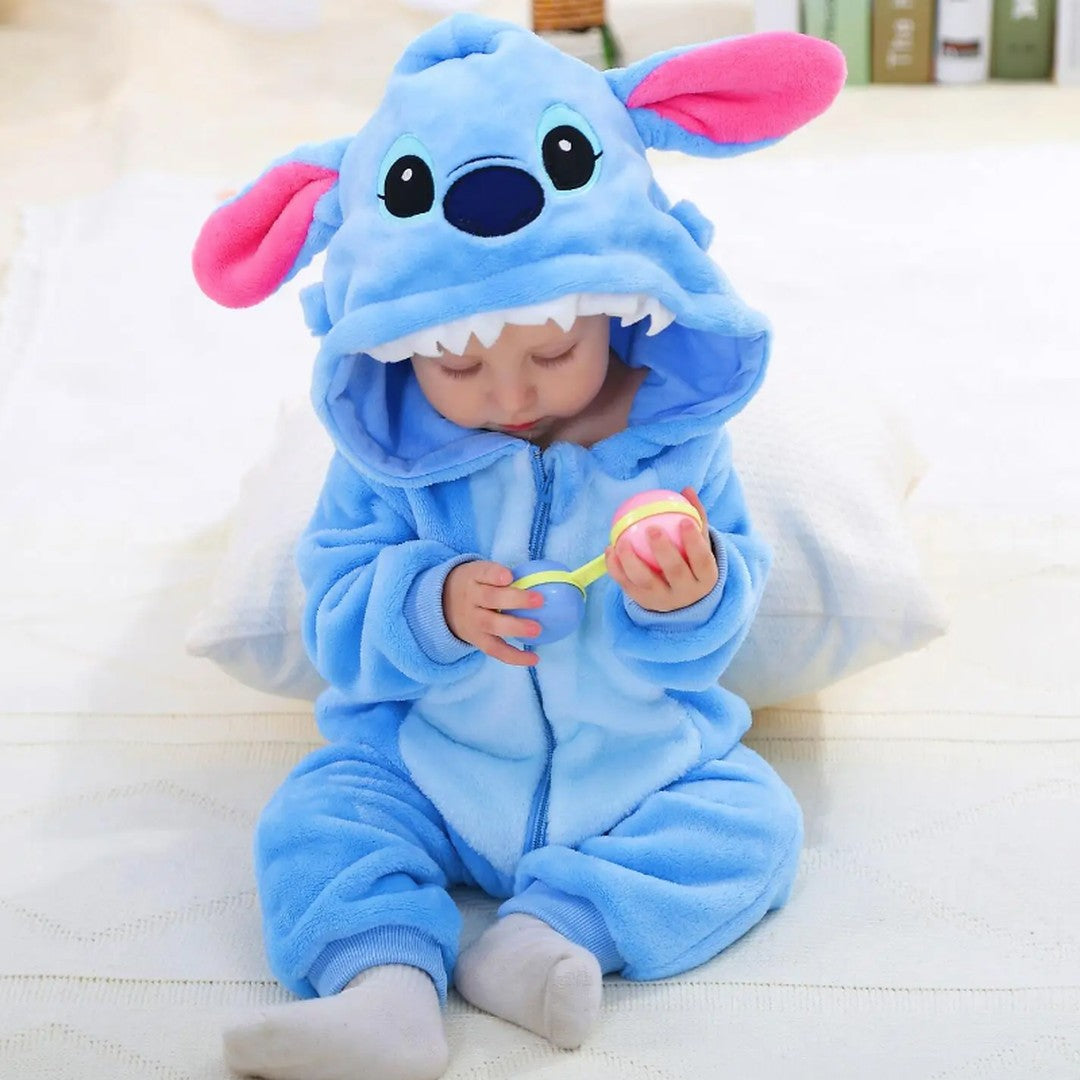 Hooded flannel baby romper - product photo 3