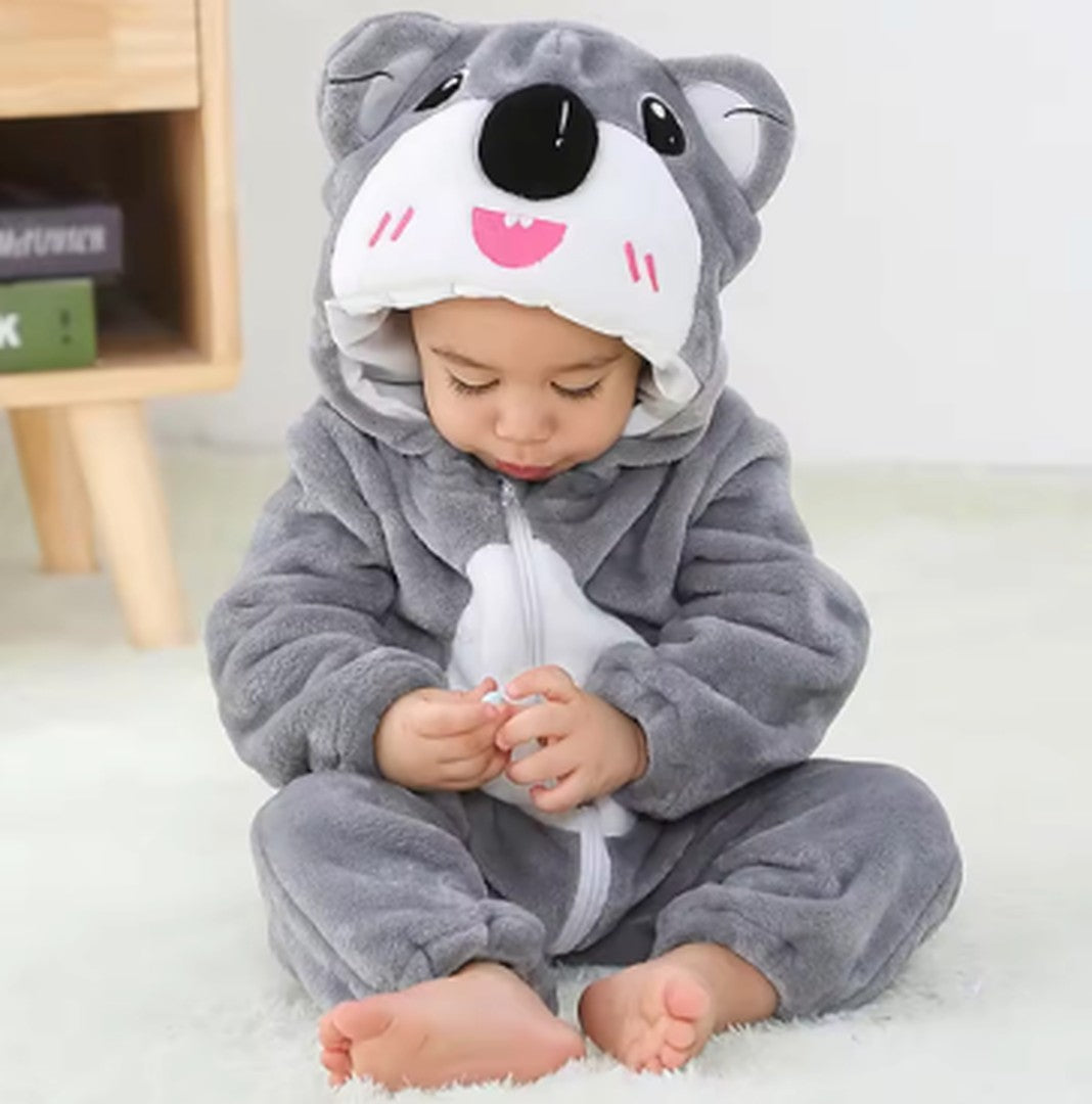 Hooded flannel baby romper - product photo 5