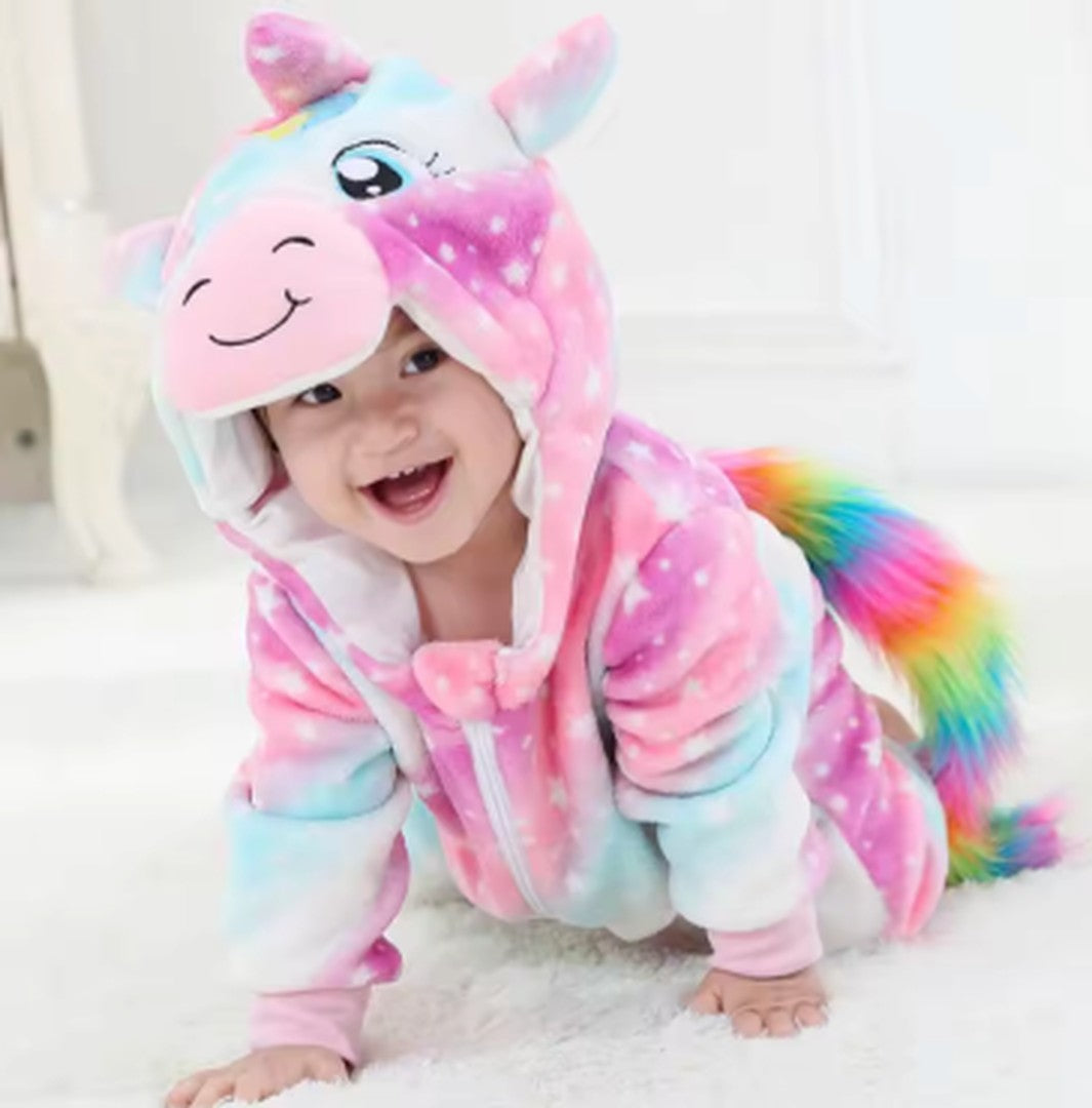 Hooded flannel baby romper - product photo 9