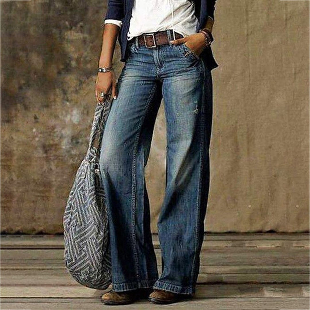 Woman wearing the Neve women's pants, back view