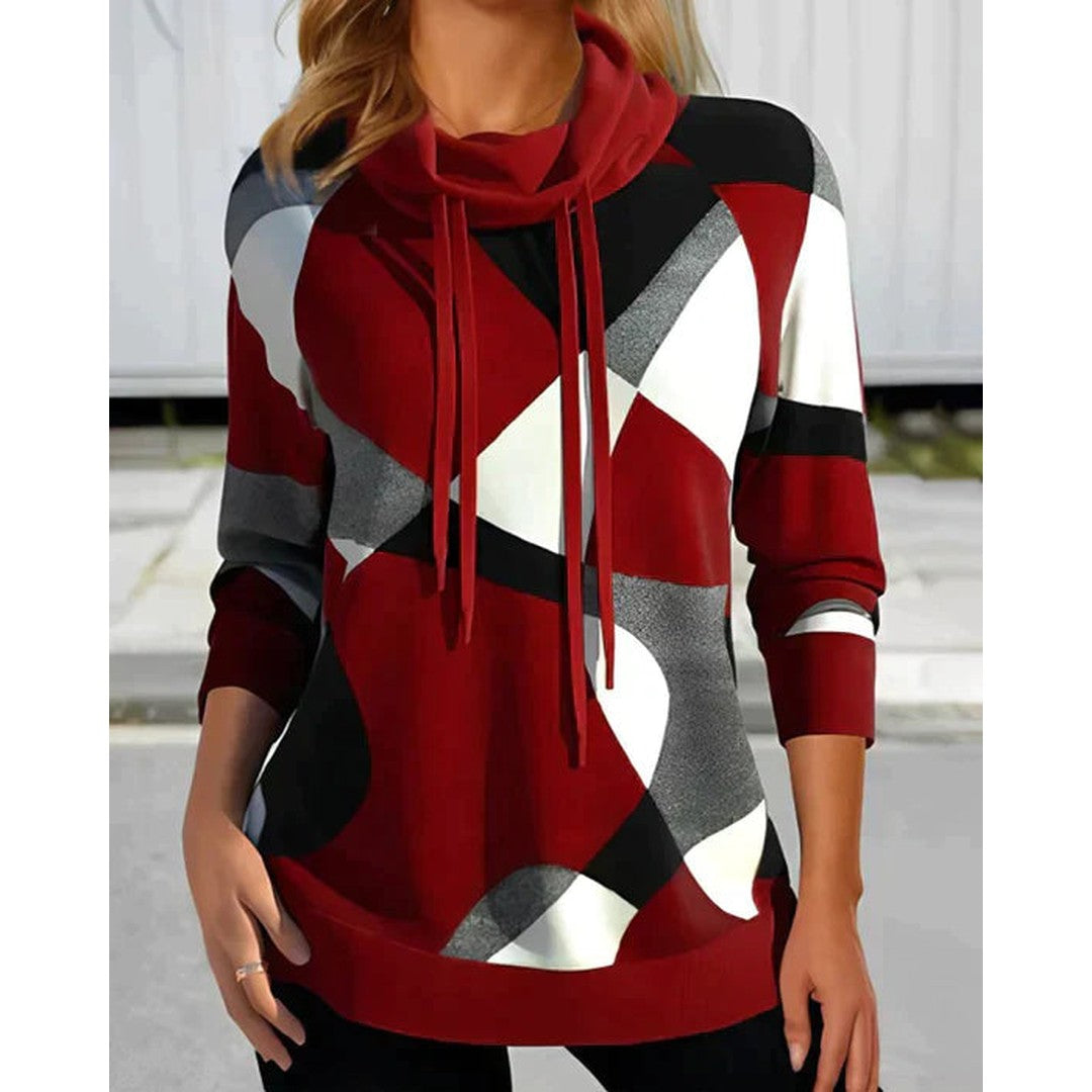Woman wearing the Nina women's hoodie, front view