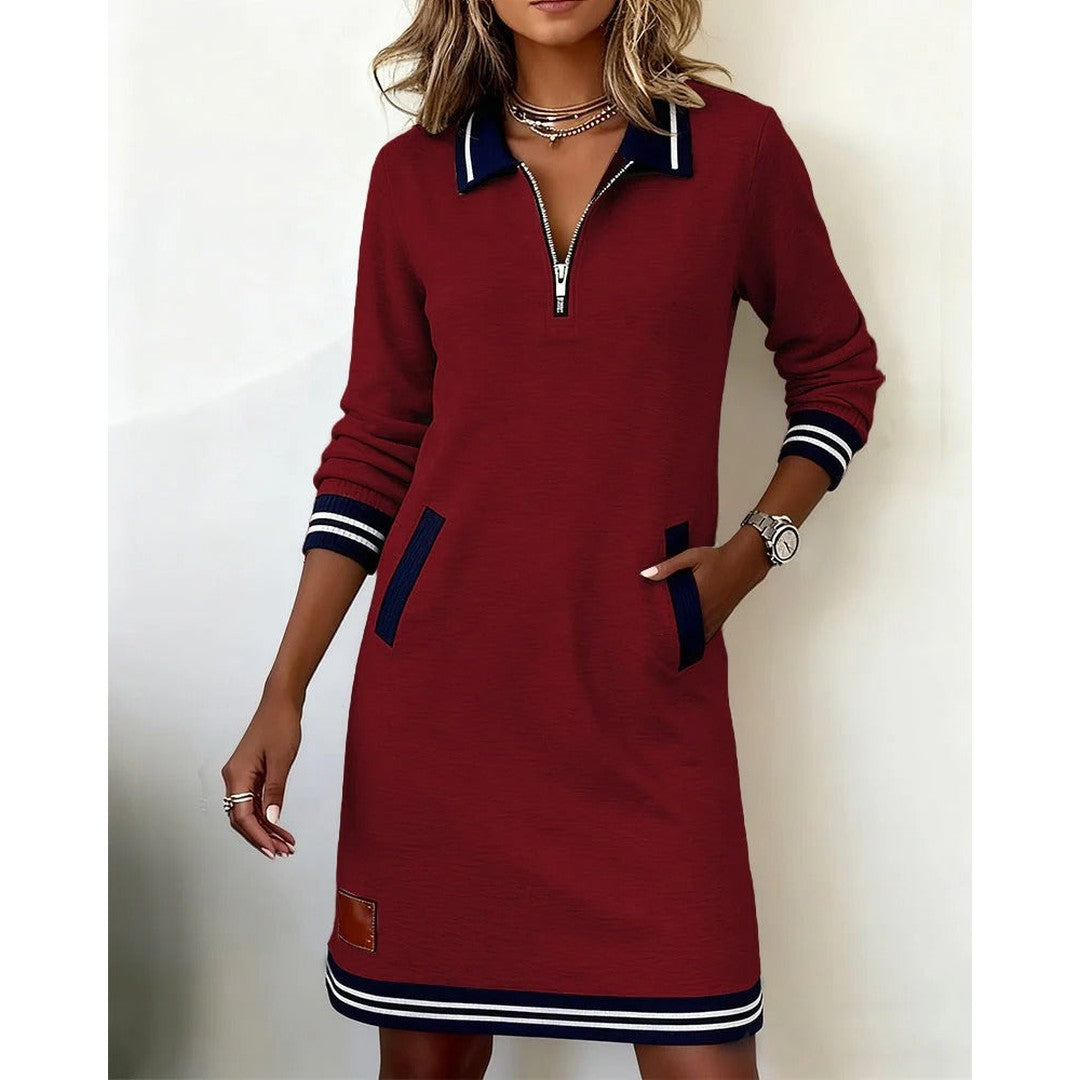 Woman wearing the Octavia women's chic dress, 10 view