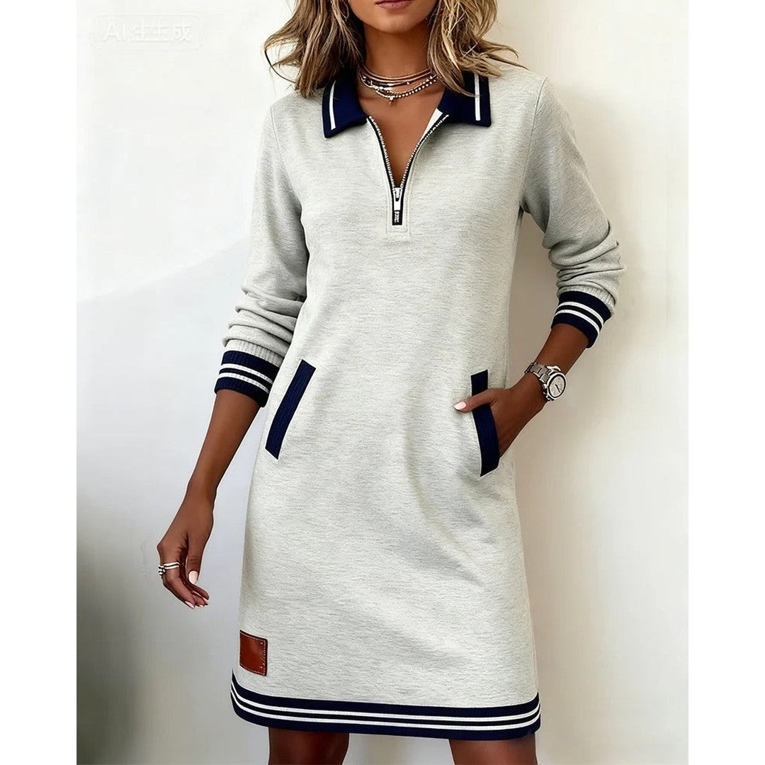 Woman wearing the Octavia women's chic dress, 16 view
