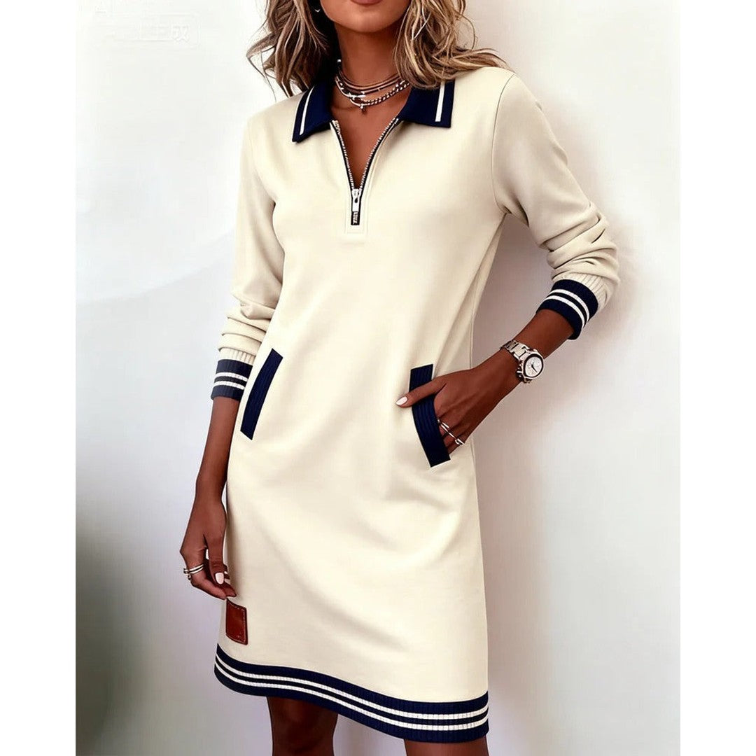 Woman wearing the Octavia women's chic dress, 17 view