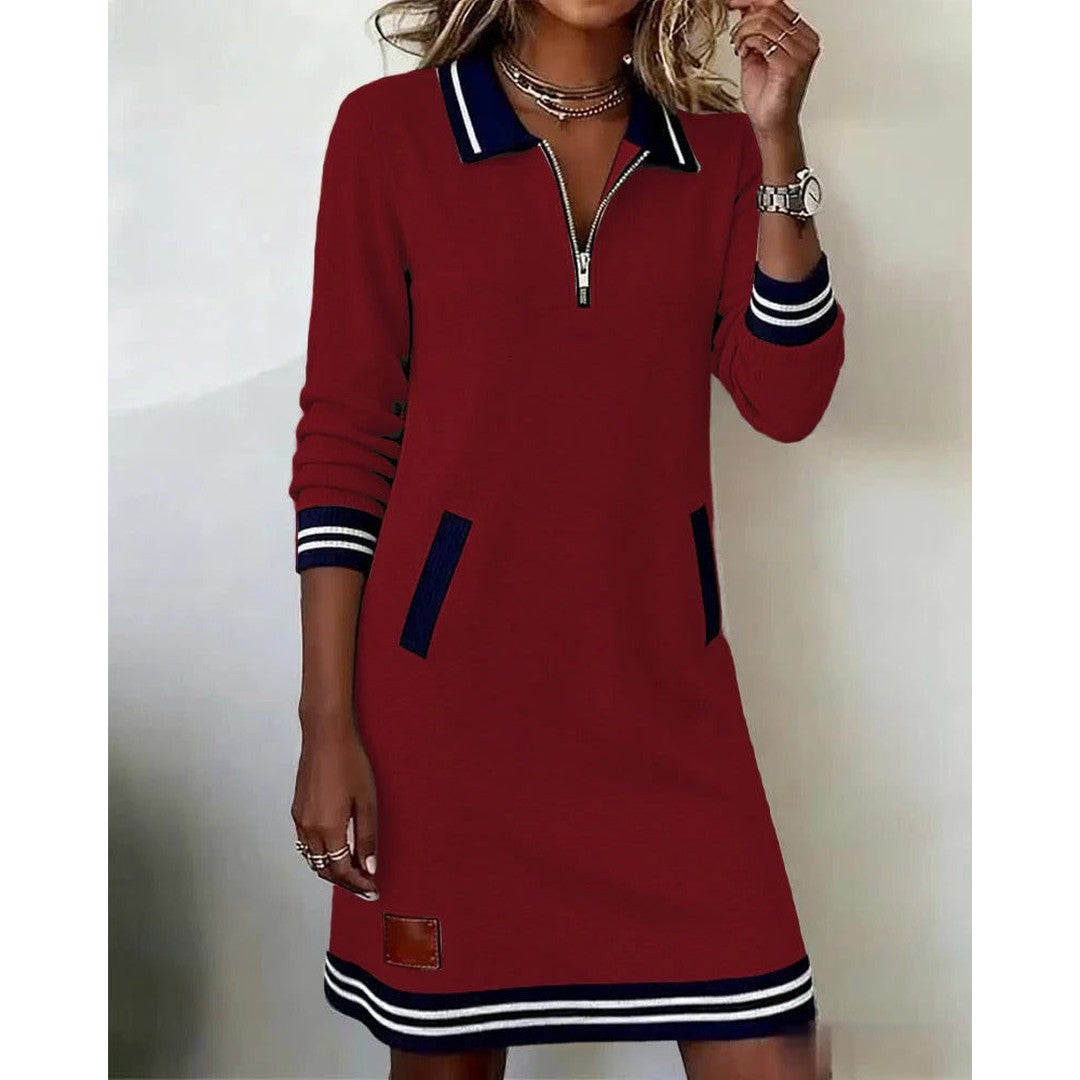 Woman wearing the Octavia women's chic dress, 9 view
