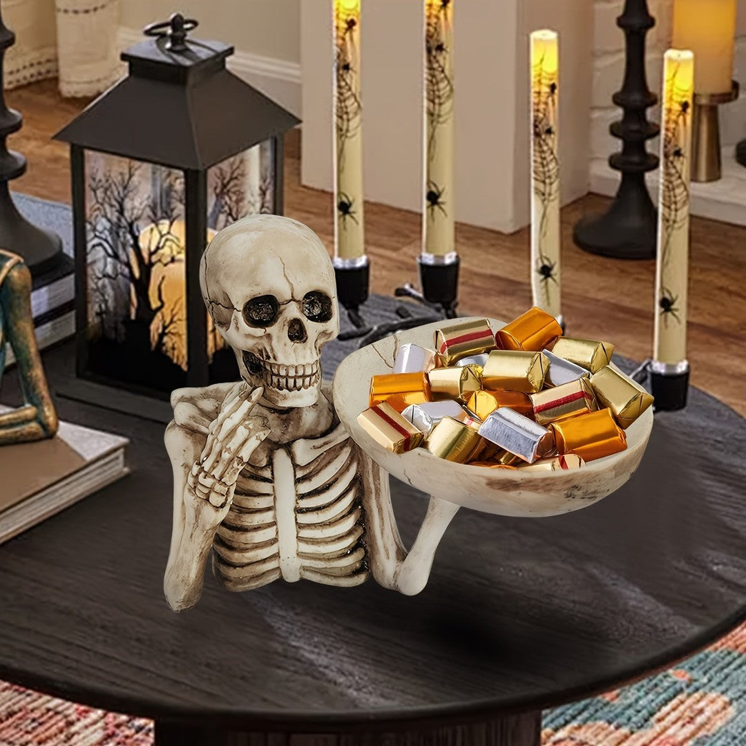 Cast resin skull bowl - product photo 2