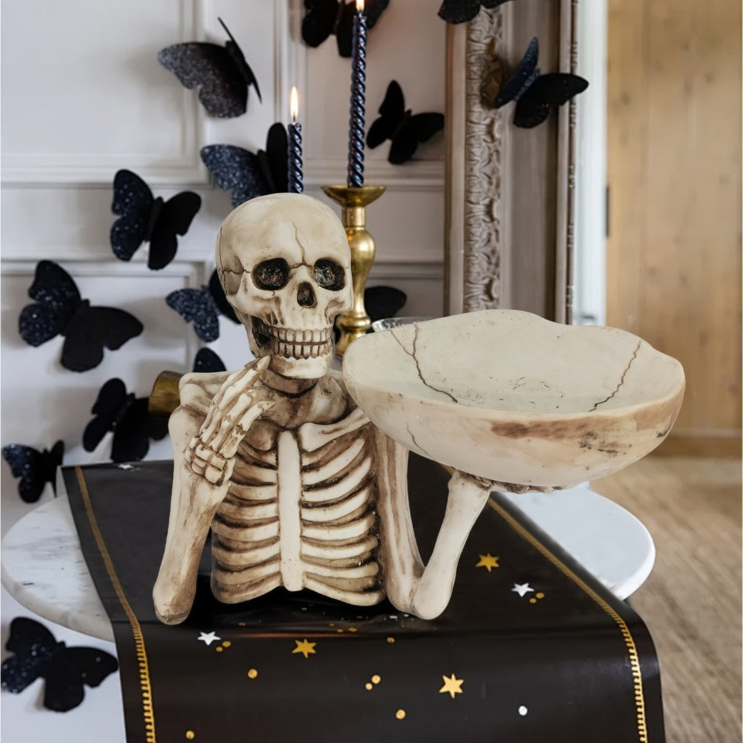 Cast resin skull bowl - product photo 4