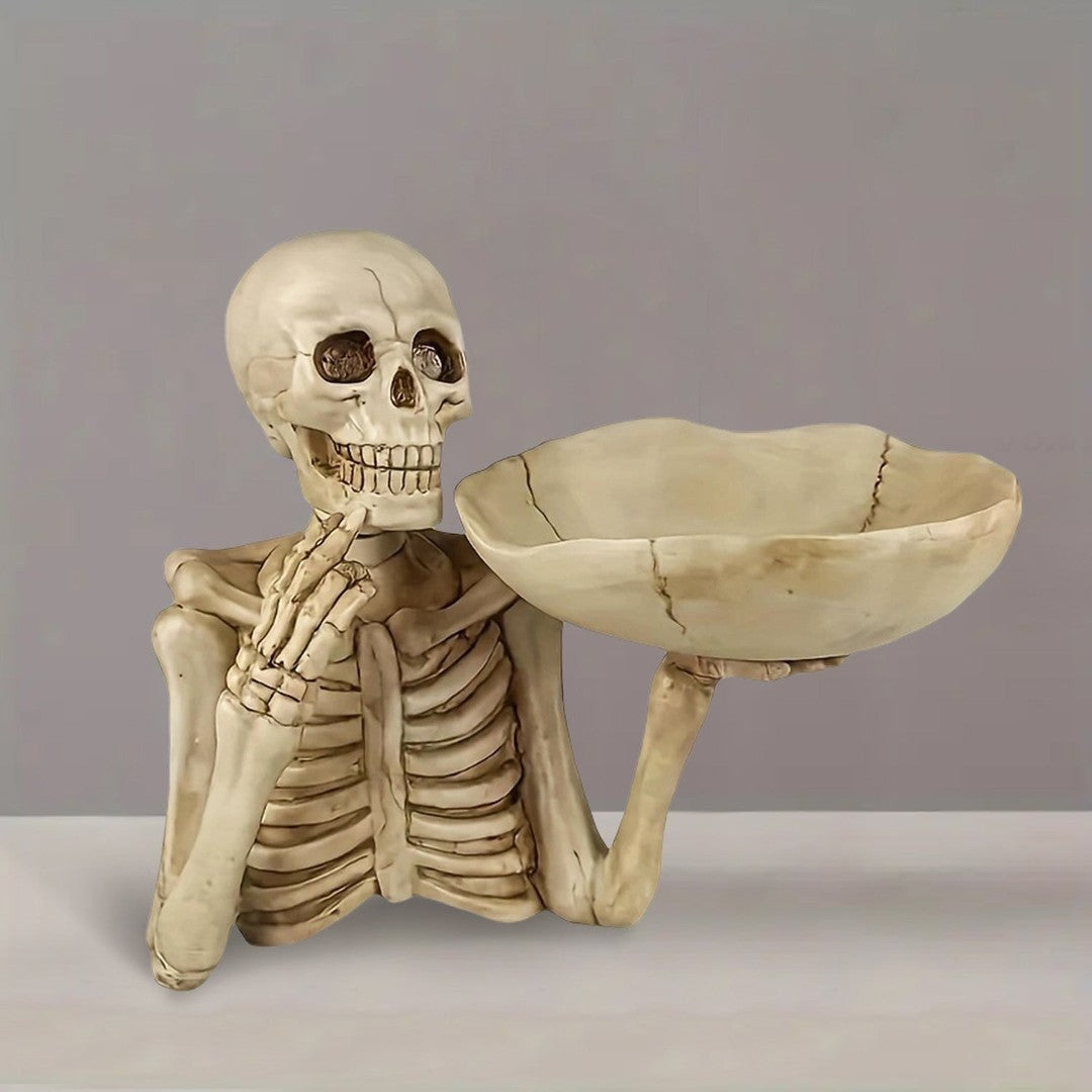 Cast resin skull bowl - product photo 5