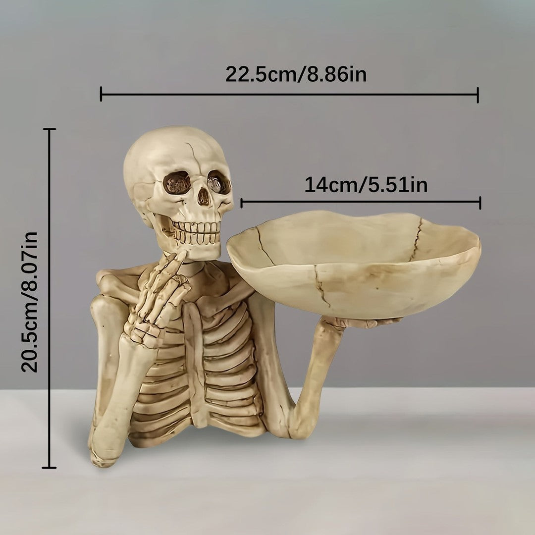 Cast resin skull bowl - product photo 6