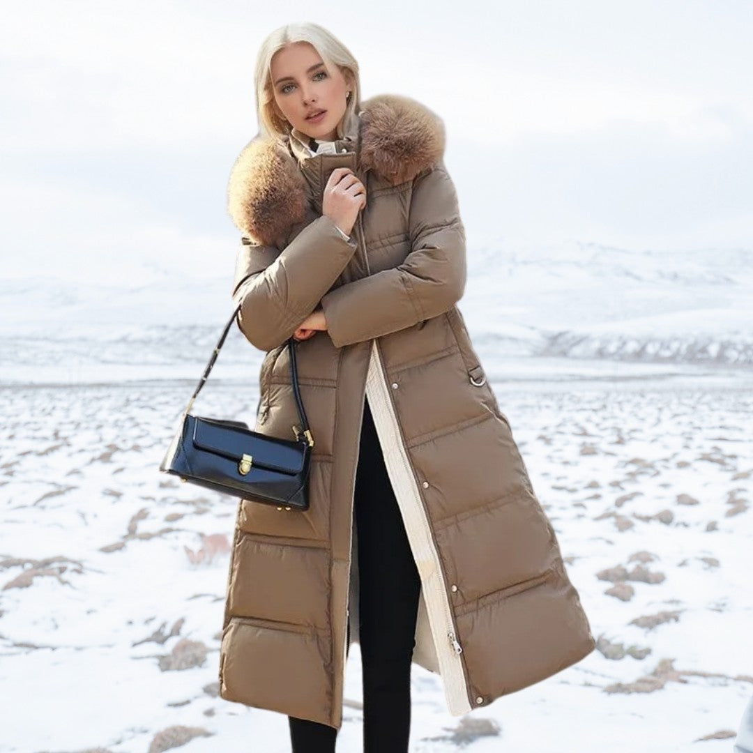 Woman wearing the Ottilia women's coat, 9 view