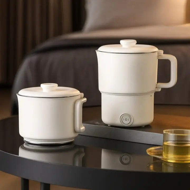 Collapsible electric travel kettle in stainless steel - product photo 1