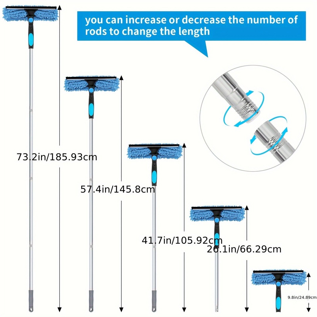 Telescopic window cleaner with squeegee - product photo 2