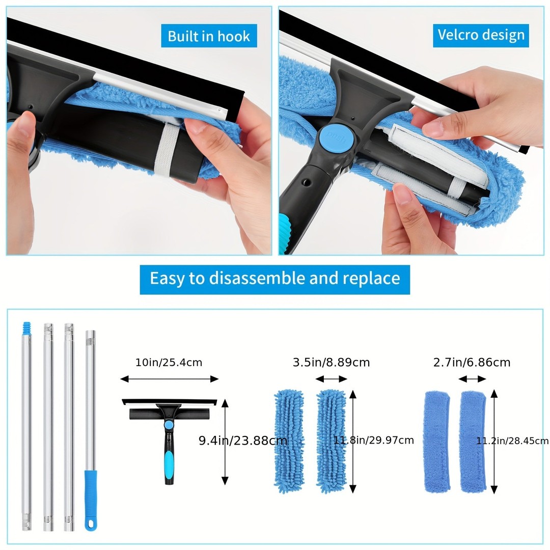 Telescopic window cleaner with squeegee - product photo 4